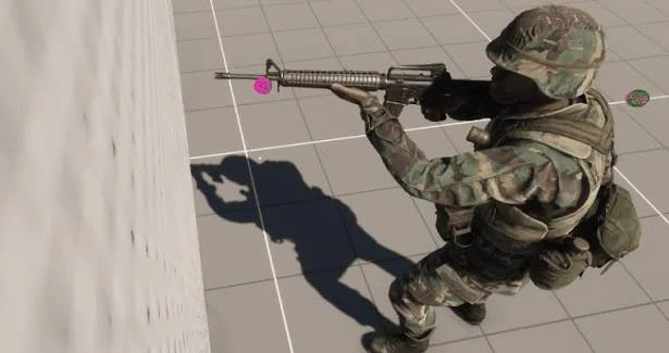 Arma Reforger Aimbot overlay with target markers on a tactical map